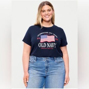 Old Navy Patriotic Navy Tee with Flag Design